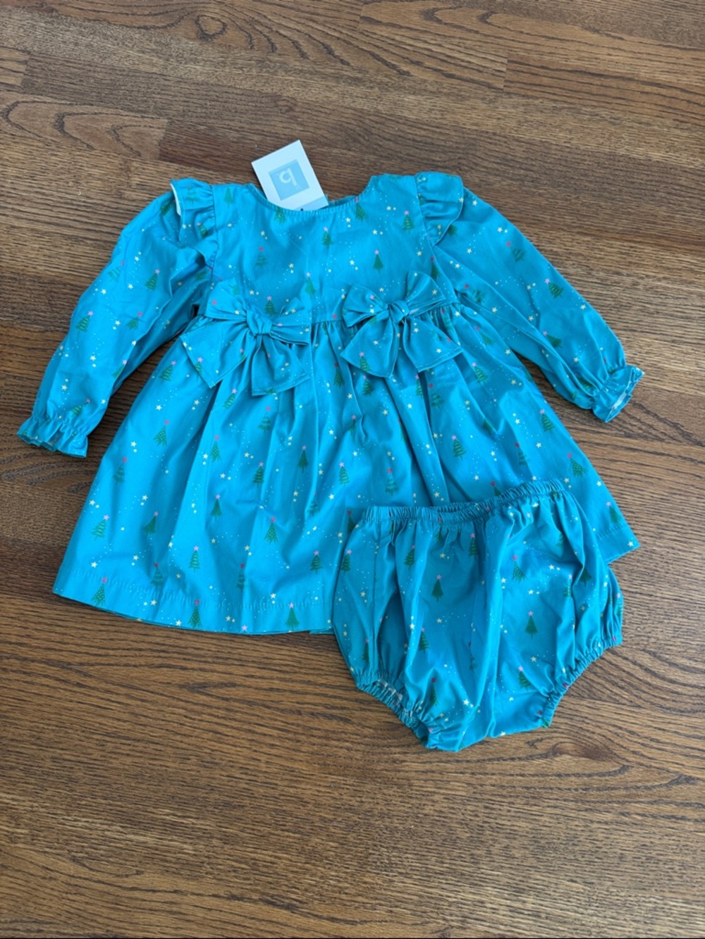 bella bliss NWT Long Sleeve Trudy Dress -- Yuletide Christmas Tree with Bloomers